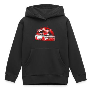 Voiture de dérive de Tokyo - Sweat Premium à capuche enfant bio - noir - Devant - AI Model Kid Male (0cm)