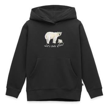 Ours polaire, climat, protection de l'environnement - Sweat Premium à capuche enfant bio - noir - Devant - AI Model Kid Male (0cm)