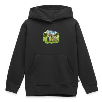 Allgäu - Kinder Premium Organic Hoodie - Schwarz - Vorne - AI Model Kid Male (0cm)