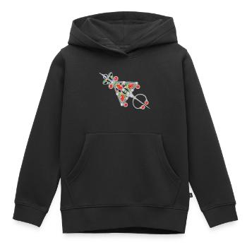 Bijoux kabyle - Sweat Premium à capuche enfant bio - noir - Devant - AI Model Kid Male (0cm)