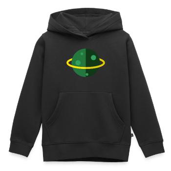 Saturne - Sweat Premium à capuche enfant bio - noir - Devant - AI Model Kid Male (0cm)