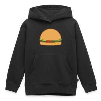hamburger - Sweat Premium à capuche enfant bio - noir - Devant - AI Model Kid Male (0cm)