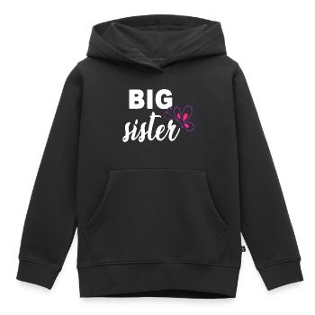 big sister - Sweat Premium à capuche enfant bio - noir - Devant - AI Model Kid Male (0cm)