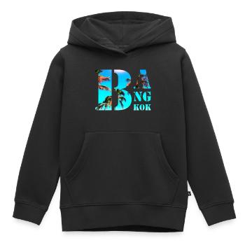 Bangkok - Sweat Premium à capuche enfant bio - noir - Devant - AI Model Kid Male (0cm)
