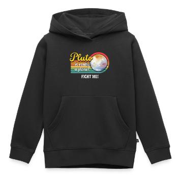 Lasst uns Pluto wieder zu einem Planeten machen - das ist es, was Pluto ist. - Kinder Premium Organic Hoodie - Schwarz - Vorne - AI Model Kid Male (0cm)
