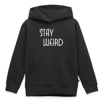 rester bizarre - Sweat Premium à capuche enfant bio - noir - Devant - AI Model Kid Male (0cm)