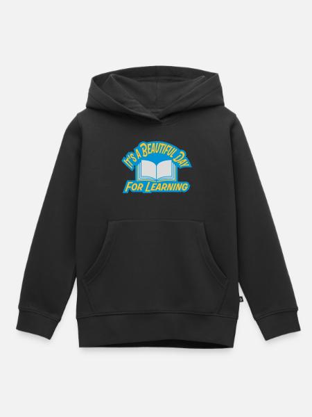 beautiful day for learning - Kinder Premium Organic Hoodie - Schwarz