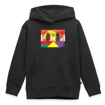 Patrimoine industriel de la Ruhr, aciéries - Sweat Premium à capuche enfant bio - noir - Devant - AI Model Kid Male (0cm)