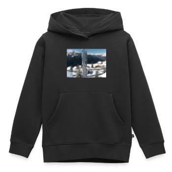 Streetwear ICE DROP - Kinder Premium Organic Hoodie - Schwarz - Vorne - AI Model Kid Male (0cm)