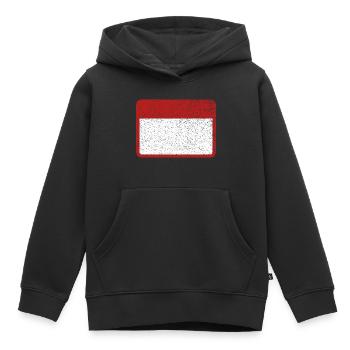 Plate Name plate Tin plate Warning Attention - Kids Premium Organic Hoodie - black - Front - AI Model Kid Male (0cm)
