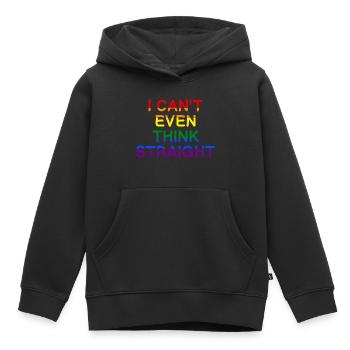 Ich kann nicht einmal an ein heterosexuelles Hemd denken LGBTQ Gay Pride - Kinder Premium Organic Hoodie - Schwarz - Vorne - AI Model Kid Male (0cm)