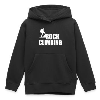 Logo de l’escalade - Sweat Premium à capuche enfant bio - noir - Devant - AI Model Kid Male (0cm)