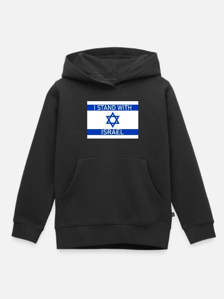 I STAND WITH - Kinder Premium Organic Hoodie - Schwarz
