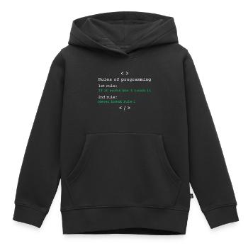 Regeln der Programmierung - Kinder Premium Organic Hoodie - Schwarz - Vorne - AI Model Kid Male (0cm)