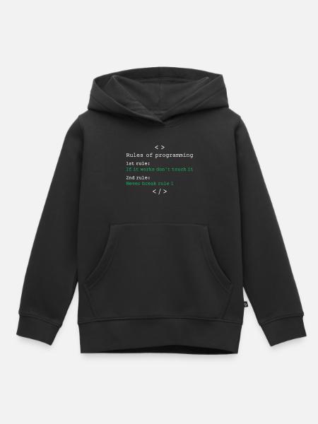 Regeln der Programmierung - Kinder Premium Organic Hoodie - Schwarz