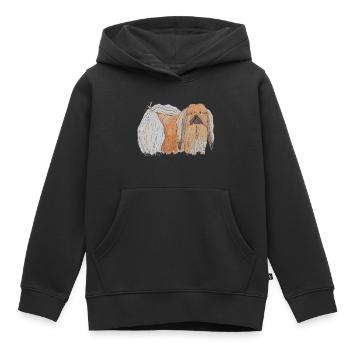 Pékinois - amusant - Sweat Premium à capuche enfant bio - noir - Devant - AI Model Kid Male (0cm)