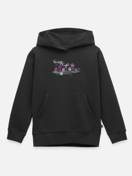 Ostern Ostereier im Gras - Kinder Premium Organic Hoodie - Schwarz