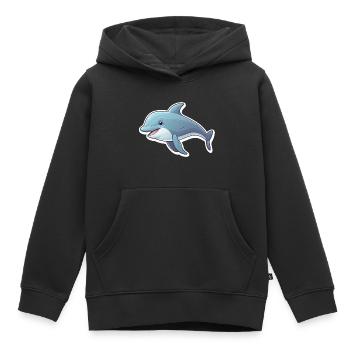 Delfin niedlich - Kinder Premium Organic Hoodie - Schwarz - Vorne - AI Model Kid Male (0cm)
