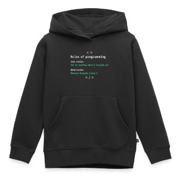 Regeln der Programmierung - Kinder Premium Organic Hoodie - Schwarz - Vorne - AI Model Kid Male (0cm)