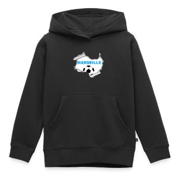 Marseille - Sweat Premium à capuche enfant bio - noir - Devant - AI Model Kid Male (0cm)