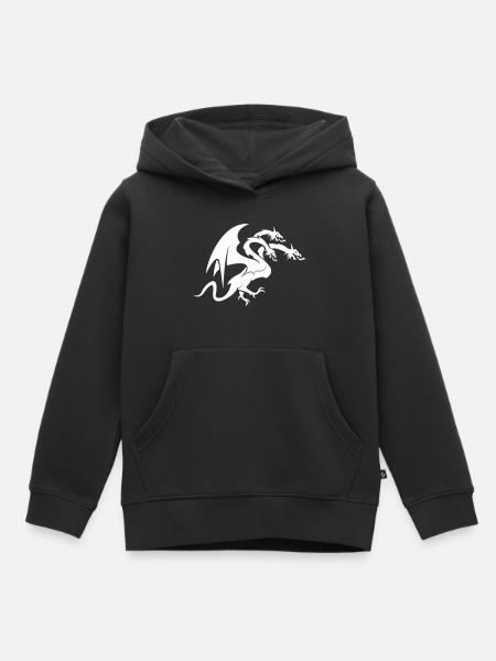 dragon 3 head - Kinder Premium Organic Hoodie - Schwarz