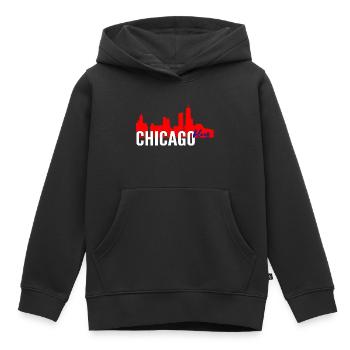 Chicago Blues - Kids Premium Organic Hoodie - black - Front - AI Model Kid Male (0cm)