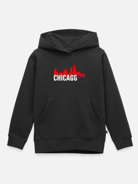 Chicago Blues - Sweat Premium à capuche enfant bio - noir