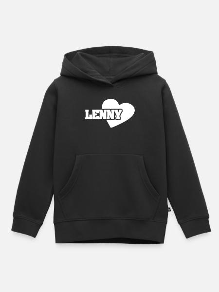 Lenny - Kinder Premium Organic Hoodie - Schwarz