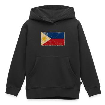 Philippines - Sweat Premium à capuche enfant bio - noir - Devant - AI Model Kid Male (0cm)