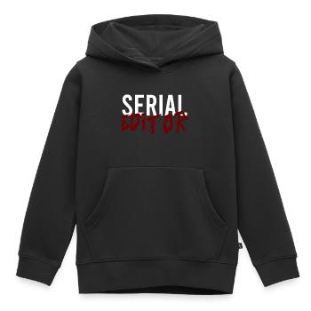 Éditeur en série - Sweat Premium à capuche enfant bio - noir - Devant - AI Model Kid Male (0cm)