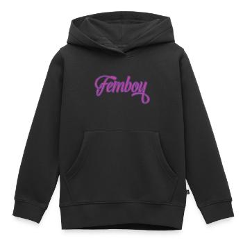 Femboy Logo Cross Dressing Motiv Geschenk Feminin - Kinder Premium Organic Hoodie - Schwarz - Vorne - AI Model Kid Male (0cm)