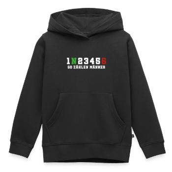1n23456 Motorrad Gangschaltung Motorradfahrer - Kinder Premium Organic Hoodie - Schwarz - Vorne - AI Model Kid Male (0cm)