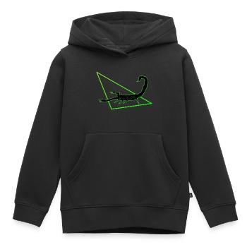Scorpion en vert - Sweat Premium à capuche enfant bio - noir - Devant - AI Model Kid Male (0cm)
