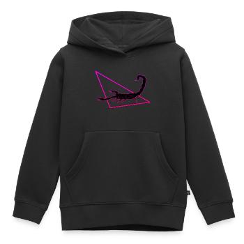 Scorpion en violet/rose - Sweat Premium à capuche enfant bio - noir - Devant - AI Model Kid Male (0cm)