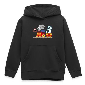 Endlich 3 Jahre dritter Geburtstag - Kinder Premium Organic Hoodie - Schwarz - Vorne - AI Model Kid Male (0cm)