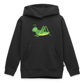 sauterelle - Sweat Premium à capuche enfant bio - noir - Devant - AI Model Kid Male (0cm)