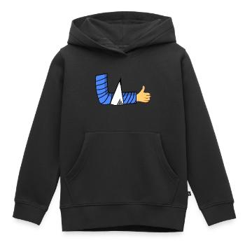 broken arm - Kinder Premium Organic Hoodie - Schwarz - Vorne - AI Model Kid Male (0cm)