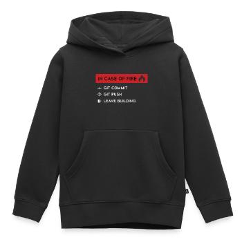 En cas d'incendie - GitHub - Sweat Premium à capuche enfant bio - noir - Devant - AI Model Kid Male (0cm)