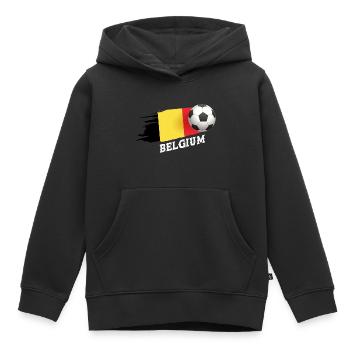 Belgien - Kinder Premium Organic Hoodie - Schwarz - Vorne - AI Model Kid Male (0cm)