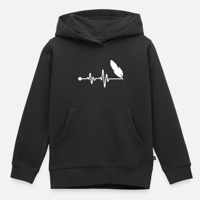 Battement de coeur d’auteur - Sweat Premium à capuche enfant bio - noir