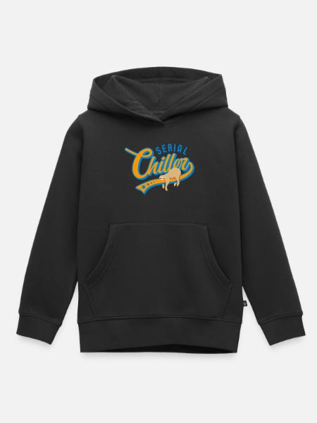 Humour de bureau Serial chiller paresse drôle - Sweat Premium à capuche enfant bio - noir