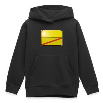 Blank signpost - Kids Premium Organic Hoodie - black - Front - AI Model Kid Male (0cm)