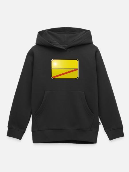 Ortsschild blanko - Kinder Premium Organic Hoodie - Schwarz