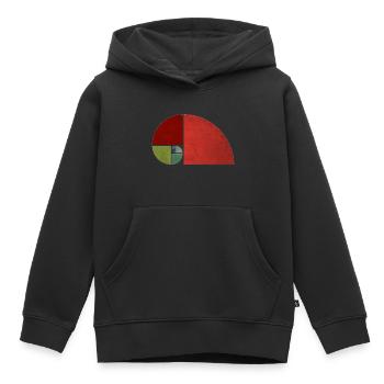 Fibonacci Kurve goldener Schnitt Retro used optik - Kinder Premium Organic Hoodie - Schwarz - Vorne - AI Model Kid Male (0cm)
