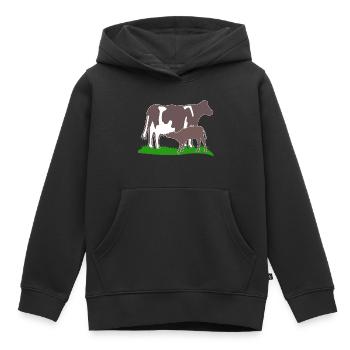 kuh und kalb braun - Kinder Premium Organic Hoodie - Schwarz - Vorne - AI Model Kid Male (0cm)