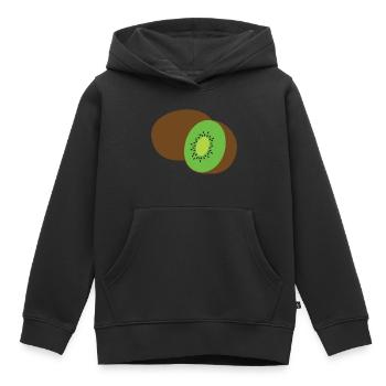 kiwi - Sweat Premium à capuche enfant bio - noir - Devant - AI Model Kid Male (0cm)