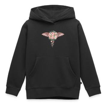 Roses - Sweat Premium à capuche enfant bio - noir - Devant - AI Model Kid Male (0cm)