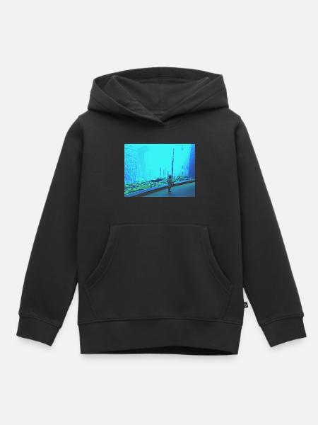 Turquoise - Kinder Premium Organic Hoodie - Schwarz
