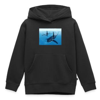 Schwertwale, Orcas, Killerwale - Kinder Premium Organic Hoodie - Schwarz - Vorne - AI Model Kid Male (0cm)