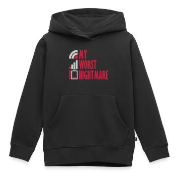 Mon pire cauchemar Logos - Sweat Premium à capuche enfant bio - noir - Devant - AI Model Kid Male (0cm)